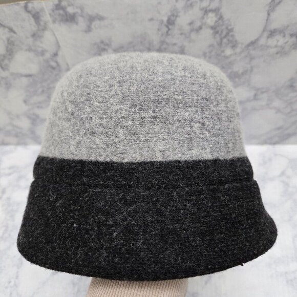 Croft & Barrow Bucket Hat Black Gray Women Wool Blend Minimalist Winter Warm - Picture 3 of 5